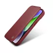 iCarer CE prémium bőr fóliatok iPhone 14 Pro Max mágneses flip tok, MagSafe, piros