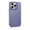 iCarer CE prémium bőr fóliatok iPhone 14 Pro Max mágneses flip bőr fóliatok MagSafe világos, lila