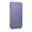 iCarer CE prémium bőr fóliatok iPhone 14 Pro Max mágneses flip bőr fóliatok MagSafe világos, lila