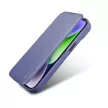 iCarer CE prémium bőr fóliatok iPhone 14 Pro Max mágneses flip bőr fóliatok MagSafe világos, lila