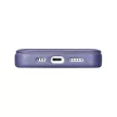 iCarer CE prémium bőr fóliatok iPhone 14 Pro Max mágneses flip bőr fóliatok MagSafe világos, lila