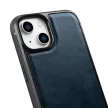 iCarer Leather Oil Wax tok természetes bőrrel tok iPhone 14, kék