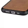 iCarer Leather Oil Wax tok természetes bőrrel iPhone 14, barna