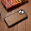 iCarer Leather Oil Wax tok természetes bőrrel iPhone 14, barna