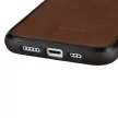 iCarer Leather Oil Wax valódi bőr tok iPhone 14 Plus (MagSafe), barna