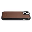 iCarer Leather Oil Wax valódi bőr tok iPhone 14 Plus (MagSafe), barna