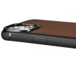 iCarer Leather Oil Wax valódi bőr tok iPhone 14 Plus (MagSafe), barna