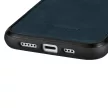 iCarer Leather Oil Wax tok természetes bőrrel iPhone 14 Plus, kék