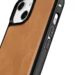 iCarer Leather Oil Wax tok természetes bőrrel iPhone 14 Plus, barna