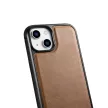 iCarer Leather Oil Wax tok természetes bőrrel iPhone 14 Plus, barna