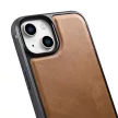 iCarer Leather Oil Wax tok természetes bőrrel iPhone 14 Plus, barna