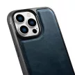 iCarer bőr olajviasz tok iPhone 14 Pro Max bőr tok, kék