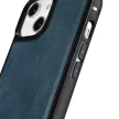 iCarer bőr olajviasz tok iPhone 14 Pro Max bőr tok, kék