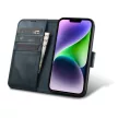 iCarer olajviasz tárca tok 2in1 tok iPhone 14 Anti-RFID bőr Flip Case, kék