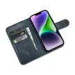 iCarer olajviasz tárca tok 2in1 tok iPhone 14 Anti-RFID bőr Flip Case, kék