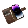 iCarer olajviasz tárca tok 2in1 Cover iPhone 14 Pro Anti-RFID bőr Flip Case, barna