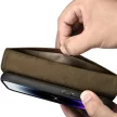iCarer olajviasz tárca tok 2in1 Cover iPhone 14 Pro Anti-RFID bőr Flip Case, barna