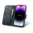 iCarer Oil Wax Wallet Case 2in1 Cover iPhone 14 Pro Anti-RFID bőr Flip Case, kék