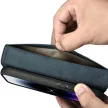 iCarer Oil Wax Wallet Case 2in1 Cover iPhone 14 Pro Anti-RFID bőr Flip Case, kék