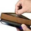 iCarer olajviasz tárca tok 2in1 Cover iPhone 14 Pro Anti-RFID bőr Flip Case, barna