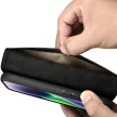iCarer olajviasz tárca tok 2in1 Cover iPhone 14 Plus Anti-RFID bőr Flip Case, fekete