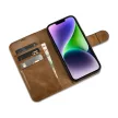 iCarer olajviasz tárca tok 2in1 Cover iPhone 14 Plus Anti-RFID bőr Flip Case, barna