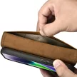 iCarer olajviasz tárca tok 2in1 Cover iPhone 14 Plus Anti-RFID bőr Flip Case, barna