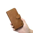 iCarer olajviasz tárca tok 2in1 Cover iPhone 14 Plus Anti-RFID bőr Flip Case, barna