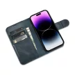 iCarer Oil Wax Wallet Case 2in1 Cover iPhone 14 Pro Max bőr Flip Cover Anti-RFID, kék