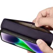 iCarer tárca tok 2in1 tok iPhone 14 bőr Flip Cover Anti-RFID, lila
