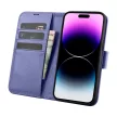 iCarer Wallet Case 2in1 Cover iPhone 14 Pro Anti-RFID bőr Flip Case tok világos, lila