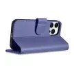 iCarer Wallet Case 2in1 Cover iPhone 14 Pro Anti-RFID bőr Flip Case tok világos, lila