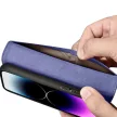 iCarer Wallet Case 2in1 Cover iPhone 14 Pro Anti-RFID bőr Flip Case tok világos, lila