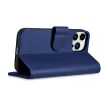 iCarer tárca tok 2in1 Cover iPhone 14 Pro bőr Flip Case Anti-RFID, kék
