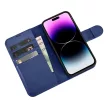 iCarer tárca tok 2in1 Cover iPhone 14 Pro bőr Flip Case Anti-RFID, kék
