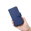 iCarer tárca tok 2in1 Cover iPhone 14 Pro bőr Flip Case Anti-RFID, kék