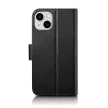 iCarer Wallet Case 2in1 Cover iPhone 14 Plus Anti-RFID bőr Flip Case tok, fekete