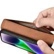 iCarer tárca tok 2in1 Cover iPhone 14 Plus Anti-RFID bőr Flip Case, barna