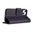 iCarer tárca tok 2in1 Cover iPhone 14 Plus Anti-RFID bőr Flip Case, lila