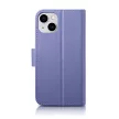 iCarer oldalra nyíló tok 2in1 Cover iPhone 14 Plus Anti-RFID bőr Flip Case világos, lila