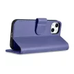 iCarer oldalra nyíló tok 2in1 Cover iPhone 14 Plus Anti-RFID bőr Flip Case világos, lila