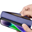 iCarer oldalra nyíló tok 2in1 Cover iPhone 14 Plus Anti-RFID bőr Flip Case világos, lila