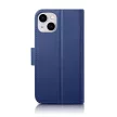 iCarer tárca tok 2in1 Cover iPhone 14 Plus Anti-RFID bőr Flip Case, kék