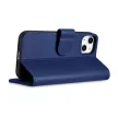 iCarer tárca tok 2in1 Cover iPhone 14 Plus Anti-RFID bőr Flip Case, kék