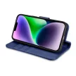 iCarer tárca tok 2in1 Cover iPhone 14 Plus Anti-RFID bőr Flip Case, kék