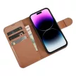 iCarer tárca tok 2in1 Cover iPhone 14 Pro Max bőr Flip Cover Anti-RFID, barna