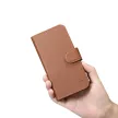 iCarer tárca tok 2in1 Cover iPhone 14 Pro Max bőr Flip Cover Anti-RFID, barna