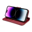 iCarer tárca tok 2in1 Cover iPhone 14 Pro Max bőr Flip Cover Anti-RFID, piros
