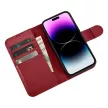 iCarer tárca tok 2in1 Cover iPhone 14 Pro Max bőr Flip Cover Anti-RFID, piros