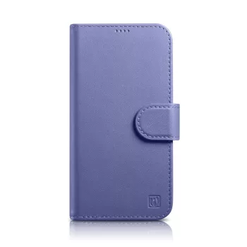   iCarer tárca tok 2in1 Cover iPhone 14 Pro Max bőr Flip Cover Anti-RFID világos, lila